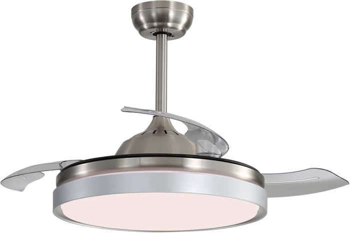 Ventilator de tavan cu lumină LED reglabilă în 3 culori și telecomandă, motor silențios reversibil DC cu 6 trepte [1]