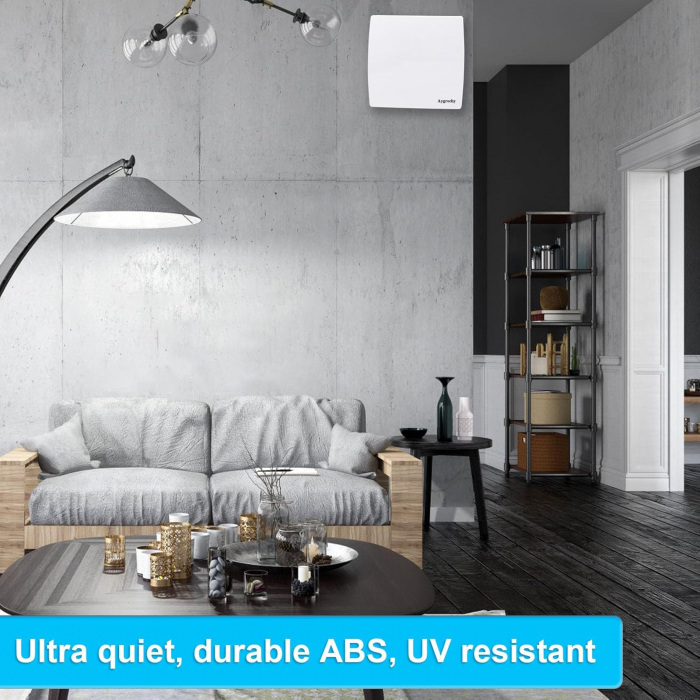 Ventilator baie de 150 mm cu senzor de umiditate si temporizator, functionare silentioasa, consum redus de energie, potrivit pentru bai si bucatarii [6]