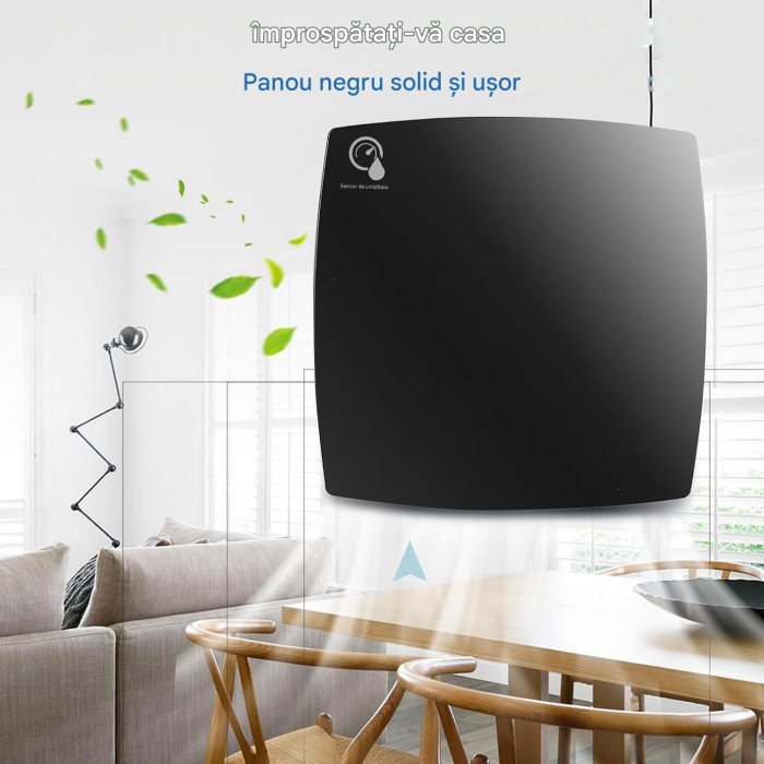 Ventilator baie de 100 mm cu senzor de umiditate si temporizator, functionare silentioasa, consum redus de energie, negru [4]