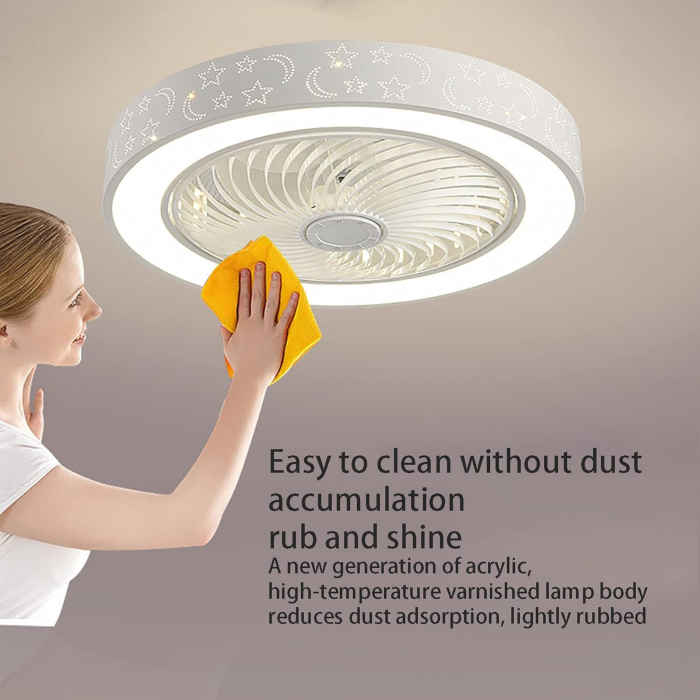 Ventilator de tavancu 6 trepte cu lumină LED reglabilă în 3 culori și telecomandă [9]