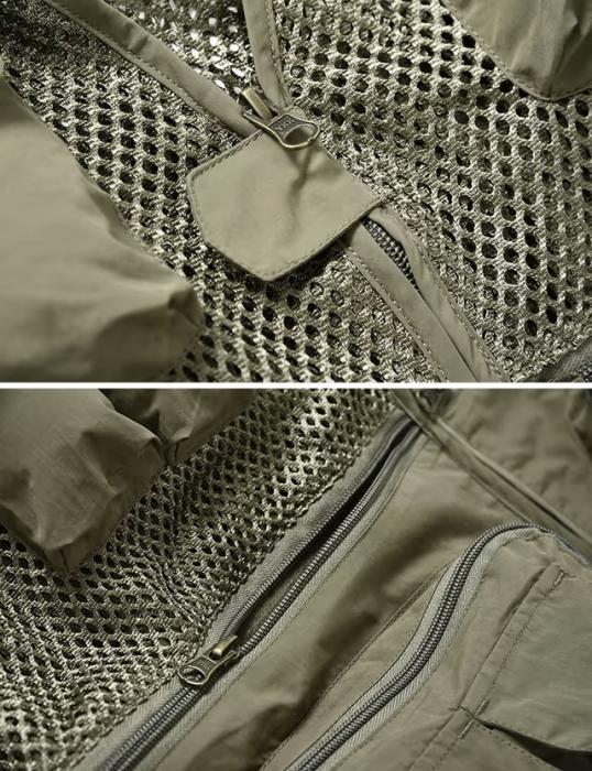 Vesta albastra cu fermoar si buzunare pentru iesiri in natura, 3XL [5]