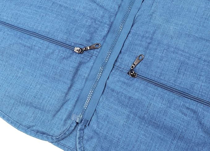 Vesta albastra din denim, cu fermoar si buzunare pentru iesiri in natura, 6XL [6]
