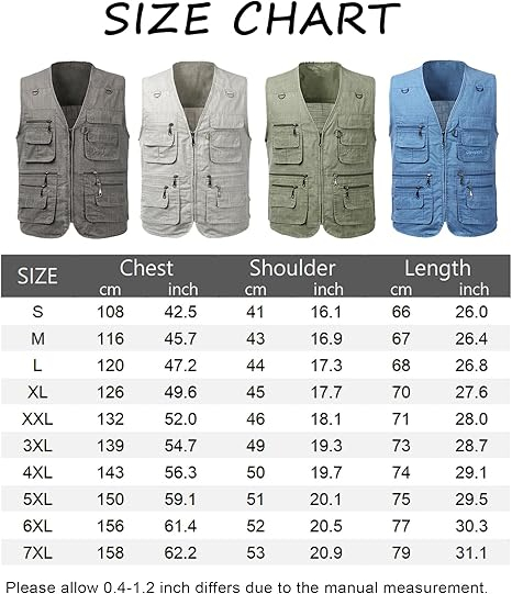 Vesta albastra din denim, cu fermoar si buzunare pentru iesiri in natura, 6XL [7]