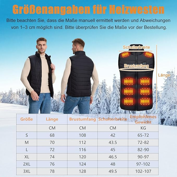 Vesta neagra usoara, respirabila, cu sistem incalzire, 2XL [6]