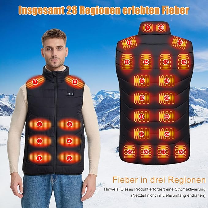 Vesta neagra usoara, respirabila, cu sistem incalzire, 2XL [2]