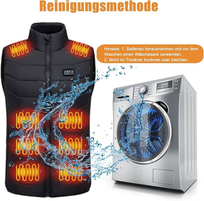 Vesta neagra usoara, respirabila, cu sistem incalzire, 2XL [5]