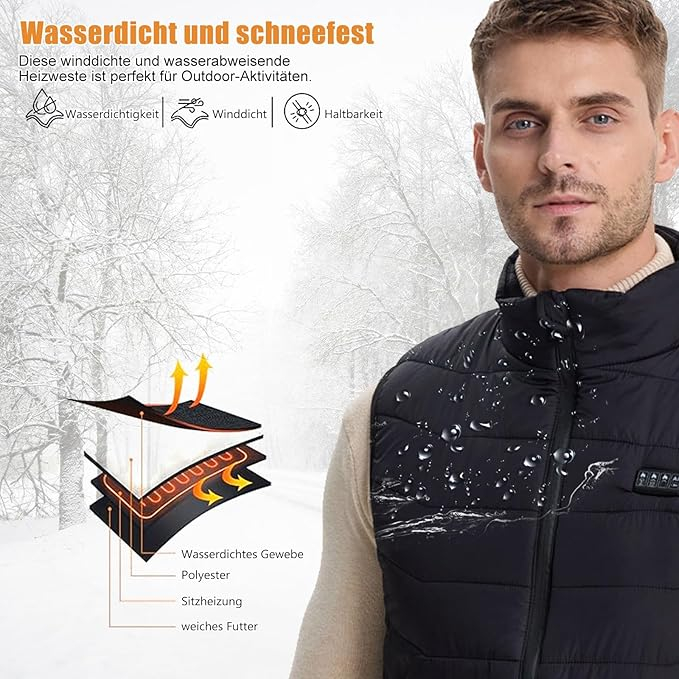 Vesta neagra usoara, respirabila, cu sistem incalzire, 2XL [4]