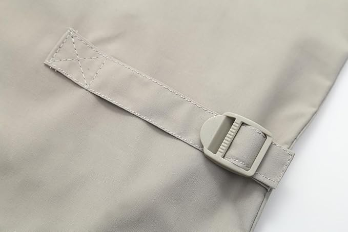 Vesta din denim, cu fermoar si buzunare pentru iesiri in natura, Crem 4XL [6]