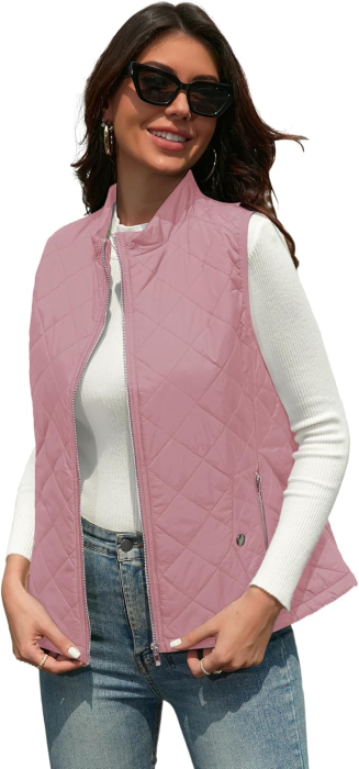 Vesta Roz usoara, captusita, respirabila, cu buzunare laterale inclinate, XL [3]