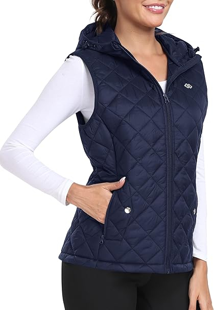 Vesta albastra usoara, captusita, respirabila, cu buzunare laterale si gluga, XL [3]