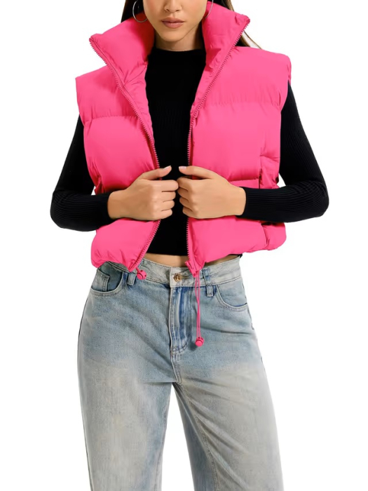 Vesta Roz usoara, captusita, respirabila, cu buzunare laterale S [3]