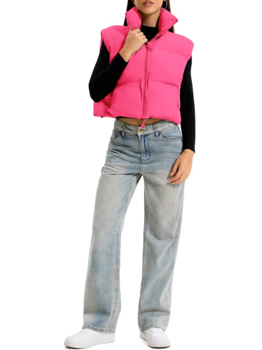 Vesta Roz usoara, captusita, respirabila, cu buzunare laterale S [5]