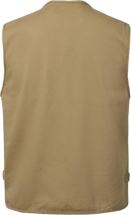 Vesta din denim, cu fermoar si buzunare pentru iesiri in natura, Crem 3XL [3]