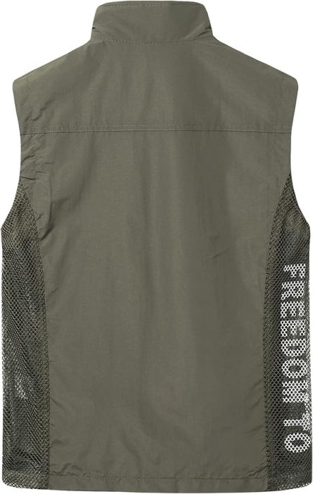 Vesta usoara, respirabila, cu fermoar si buzunare pentru iesiri in natura, verde M [2]