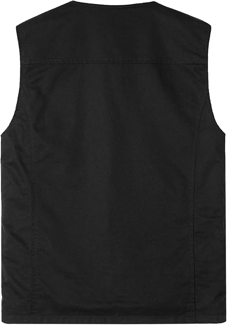 Vesta usoara, respirabila, cu nasturi si buzunare pentru iesiri in natura, negru 2XL [3]