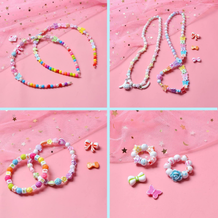 Artizanat cu margele colorate din plastic 5-12 mm, 650 piese, pentru a crea siruri nostime [5]