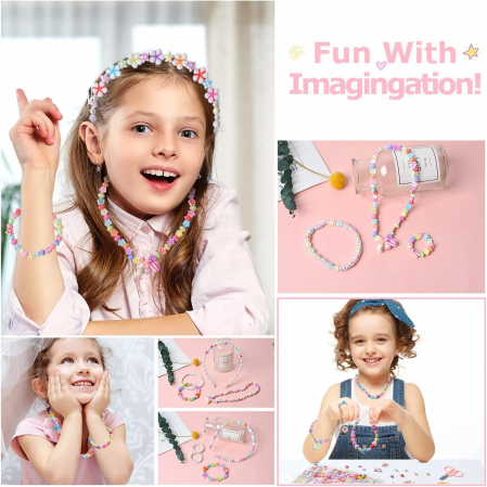 Artizanat cu margele colorate din plastic 5-12 mm, 650 piese, pentru a crea siruri nostime [3]