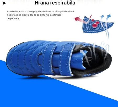 Adidasi de fotbal pentru copii, cu crampoane mici de sintetic, cu albastru marimea 31 [6]