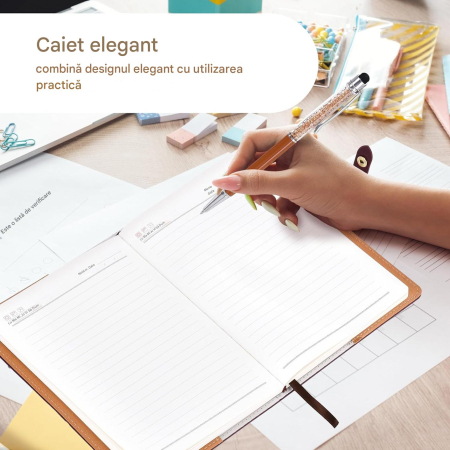 Set agenda A5 liniata, cu coperti PU cu inchidere si pix [1]