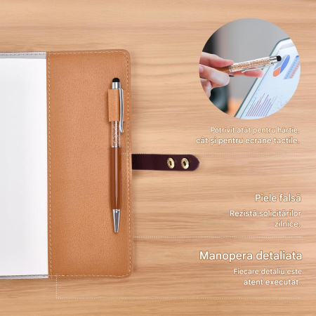 Set agenda A5 liniata, cu coperti PU cu inchidere si pix [4]
