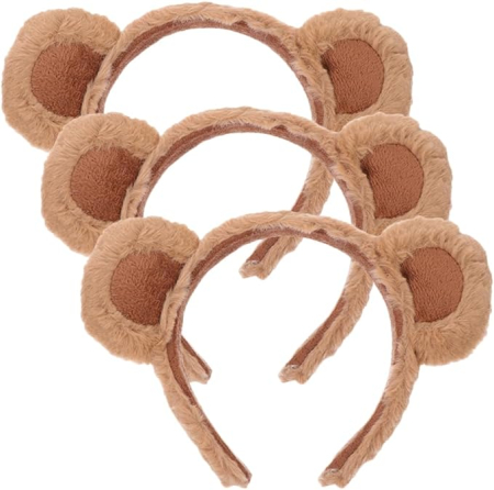 ACCESORII PAR - Cordelute de par plusate cu urechi de urs, set 3 bucati