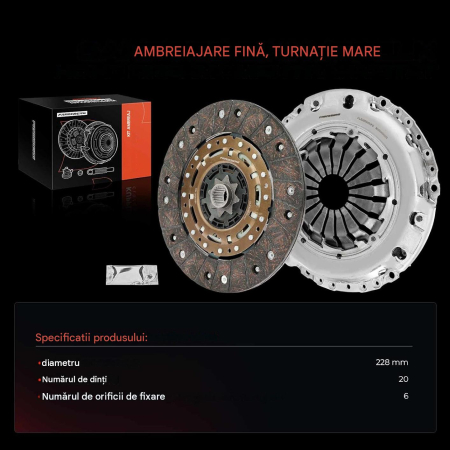 Kit Ambreiaj Frankberg 230 mm, 20 Dinți, Opel/Chevrolet 1.4L, OE 623356309 [2]