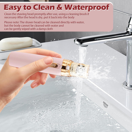 Aparat de îndepărtare a părului, epilator facial, Shavers Lady, Roz, reincarcabil [3]