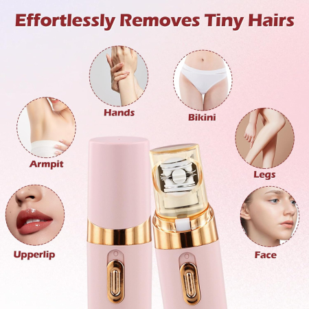 Aparat de îndepărtare a părului, epilator facial, Shavers Lady, Roz, reincarcabil [2]