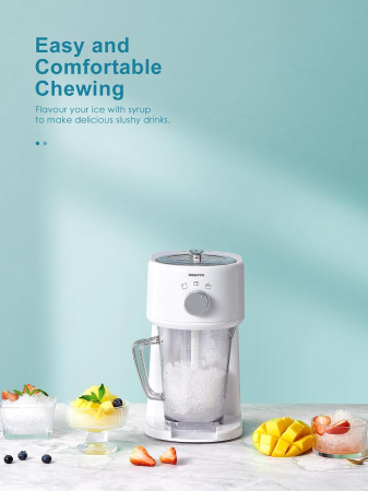 Aparat Electric alb de Gheață Reemix, 3 Moduri, Lame Inox, pentru Slush și Gheață Mărunțită [1]