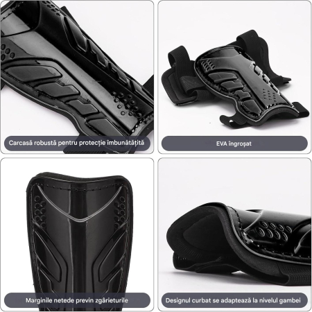 Set aparatori de fotbal copii 5-12 ani, protectii pentru tibii cu jampiere si plasa minge [4]