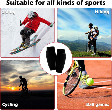 Aparatori de tibii copii pentru fotbal cu pernuţe tip fagure, respirabile, antiderapante, set 2 piese, L [4]