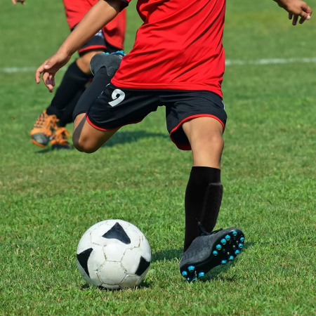 Aparatori de tibii copii pentru fotbal cu pernuţe tip fagure, respirabile, antiderapante, set 2 piese, S [5]