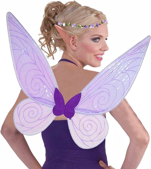Aripi de zana Violet pentru petrecere, cu bagheta si urechi de elf [2]