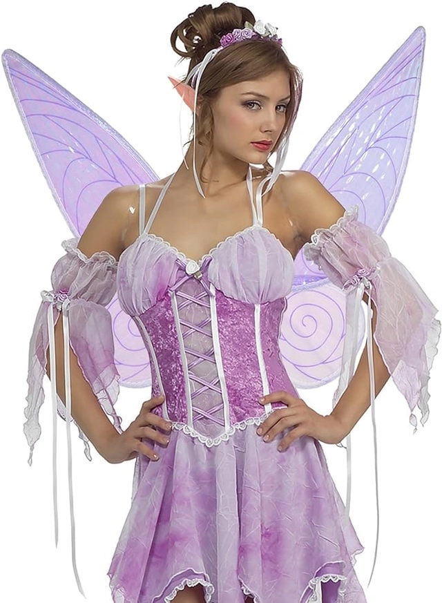 Aripi de zana Violet pentru petrecere, cu bagheta si urechi de elf [3]