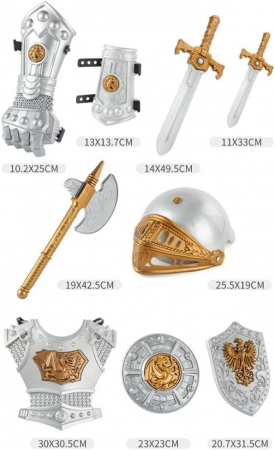 Armura realista, de jucarie, pentru cavaleri medievali set 10 piese [1]