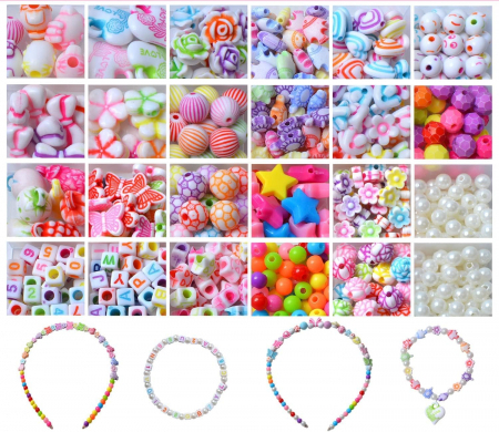 SETURI DE CONSTRUCTIE - Set Margele Colorate din Plastic 650 Piese 5 12 mm pentru Bratari Coliere si Proiecte Creative