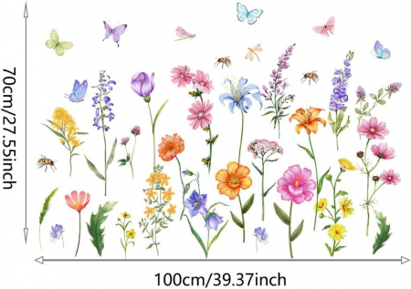 Autocolante perete de 70x100 cm, grosime 1 mm, flori [5]