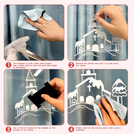 Autocolante autoadezive pentru ferestre, model pentru Craciun, set 9 bucati din PVC [5]