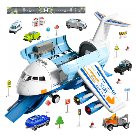 JUCARII - Avion de jucarie cu 10 masinute