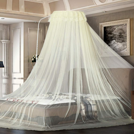 Lenjerii si huse patut - Baldachin galben pentru dormitor sau camera de joaca a fetelor 0.65x2.7x11 m