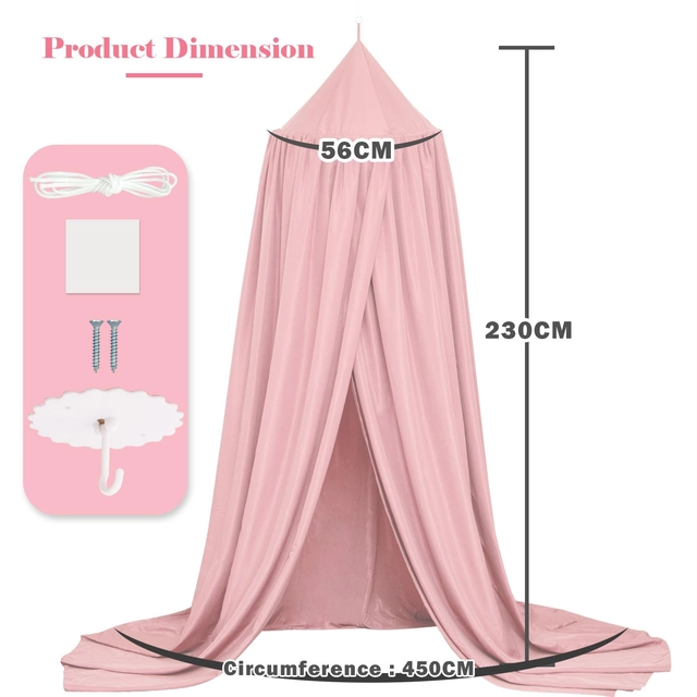 Baldachin pentru dormitor sau camera de joaca a fetelor 56 x 230 x 450 cm roz [4]