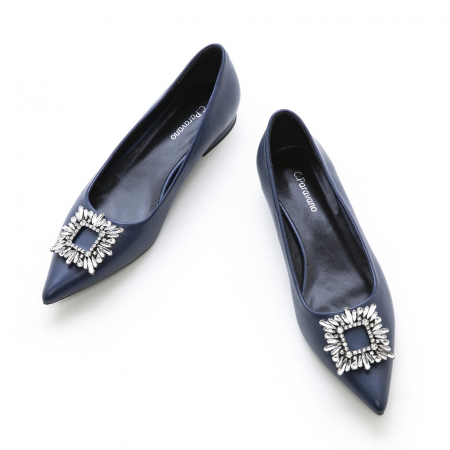 Pantofi dama - Balerini eleganti, bleumarin pentru femei, M 36