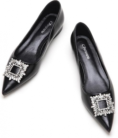 Pantofi dama - Balerini eleganti, NEGRU pentru femei, M 36