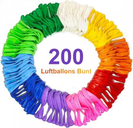 Baloane colorate din LATEX NATURAL Pur 10 Culori 25-27 cm set 200 bucati [3]