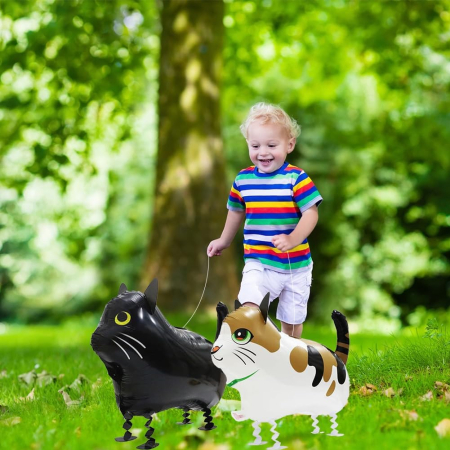 Baloane colorate din folie cu pisici care merg, set 4 bucati 40-60 cm [5]