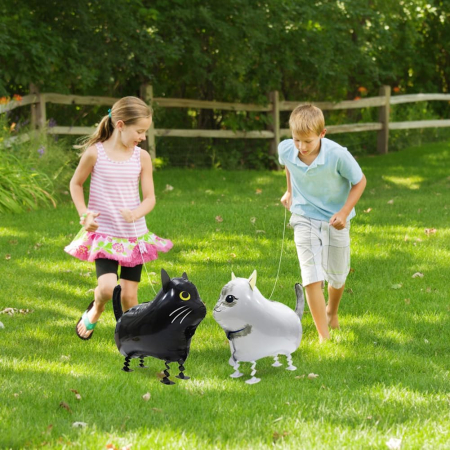 Baloane colorate din folie cu pisici care merg, set 4 bucati 40-60 cm [4]