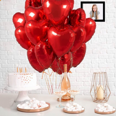 Baloane din folie in forma de inima, 46 cm, ROSU, set 25 bucati [7]