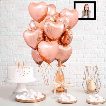 Baloane din folie in forma de inima, 46 cm, ROZ, set 25 bucati [6]