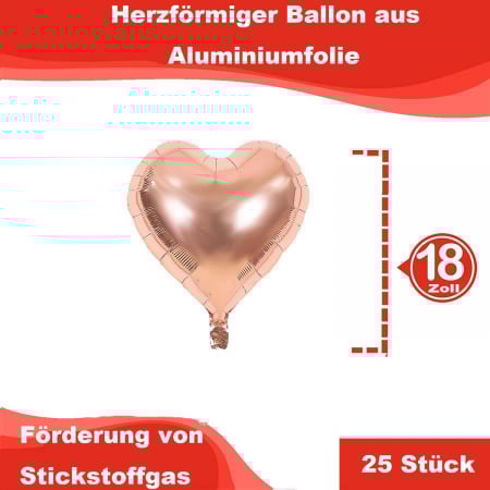 Baloane din folie in forma de inima, 46 cm, ROZ, set 25 bucati [1]
