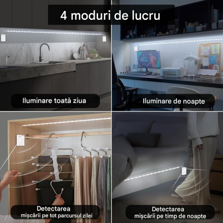 Bandă LED cu senzor de mișcare 5m 150 LED control dublu reîncărcabil – Alb rece [1]